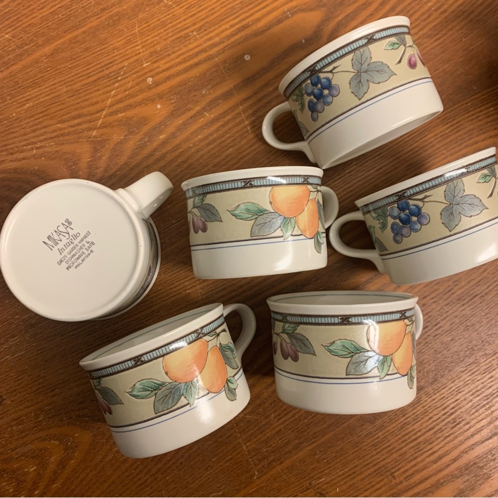 Garden harvest teacup set of 6